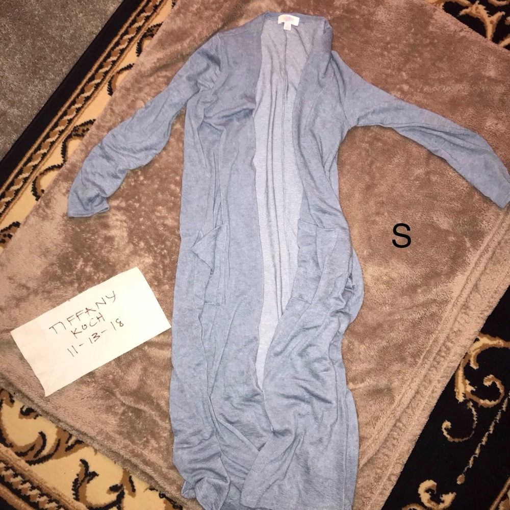 NWOT S blue grey duster cardigan lularoe Sarah